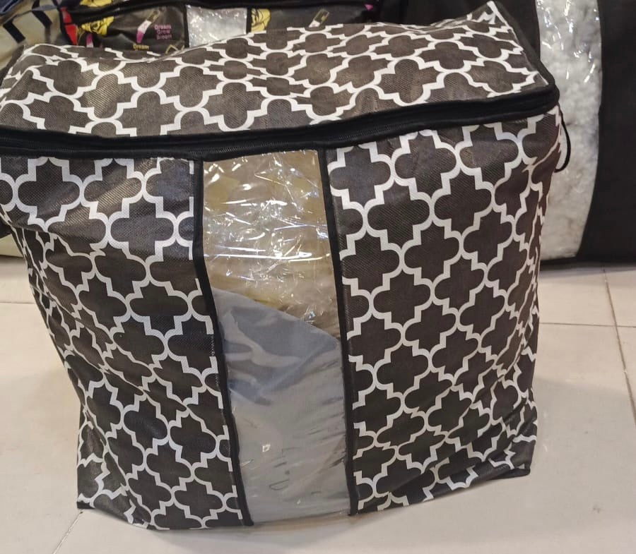 Printed Multipurpose Storage Bag, Storage Bags With Handles, Non Woven Floral Print Storage Organizer, Closet Organizer Printed Multipurpose Storage Bag, Storage Bags With Handles, Non Woven Floral Print Storage Organizer, Closet Organizer